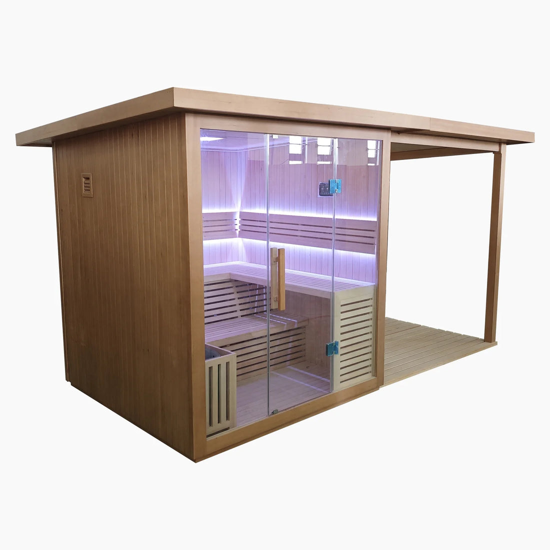 Revive 4 Person Traditional Sauna With Covered Deck Extension
