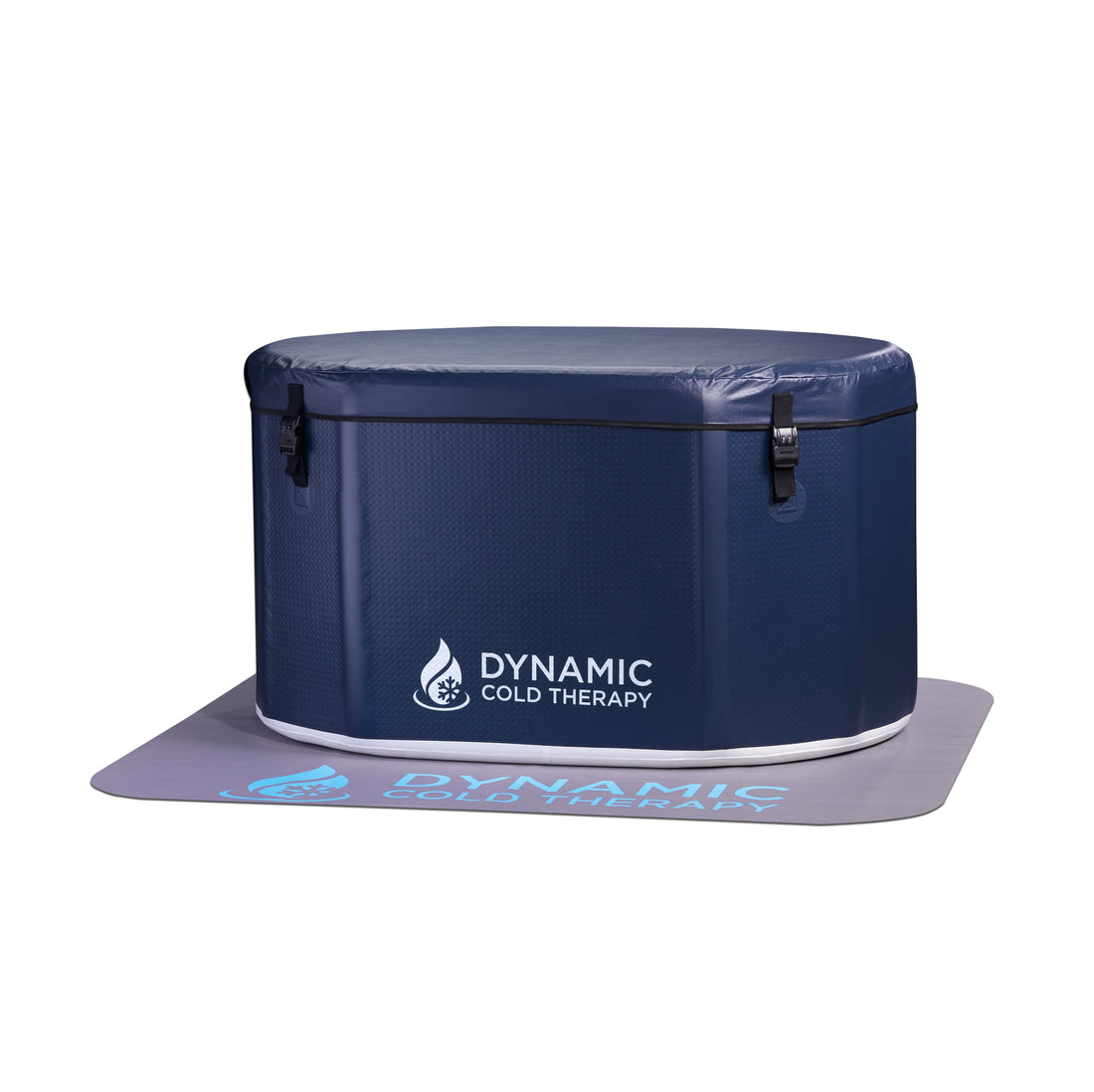 Dynamic Cold Therapy inflatable oval cold plunge tub with PVC material look.