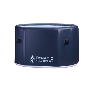 Dynamic Cold Therapy inflatable oval cold plunge tub with PVC material look.