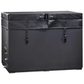 View of Dynamic Cold Therapy Cuboid XL tub insulated cover in black with leather look. 