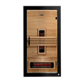 Dynamic Santorini 1-2-Person Full Spectrum Sauna Hemlock wood with tempered glass door. 