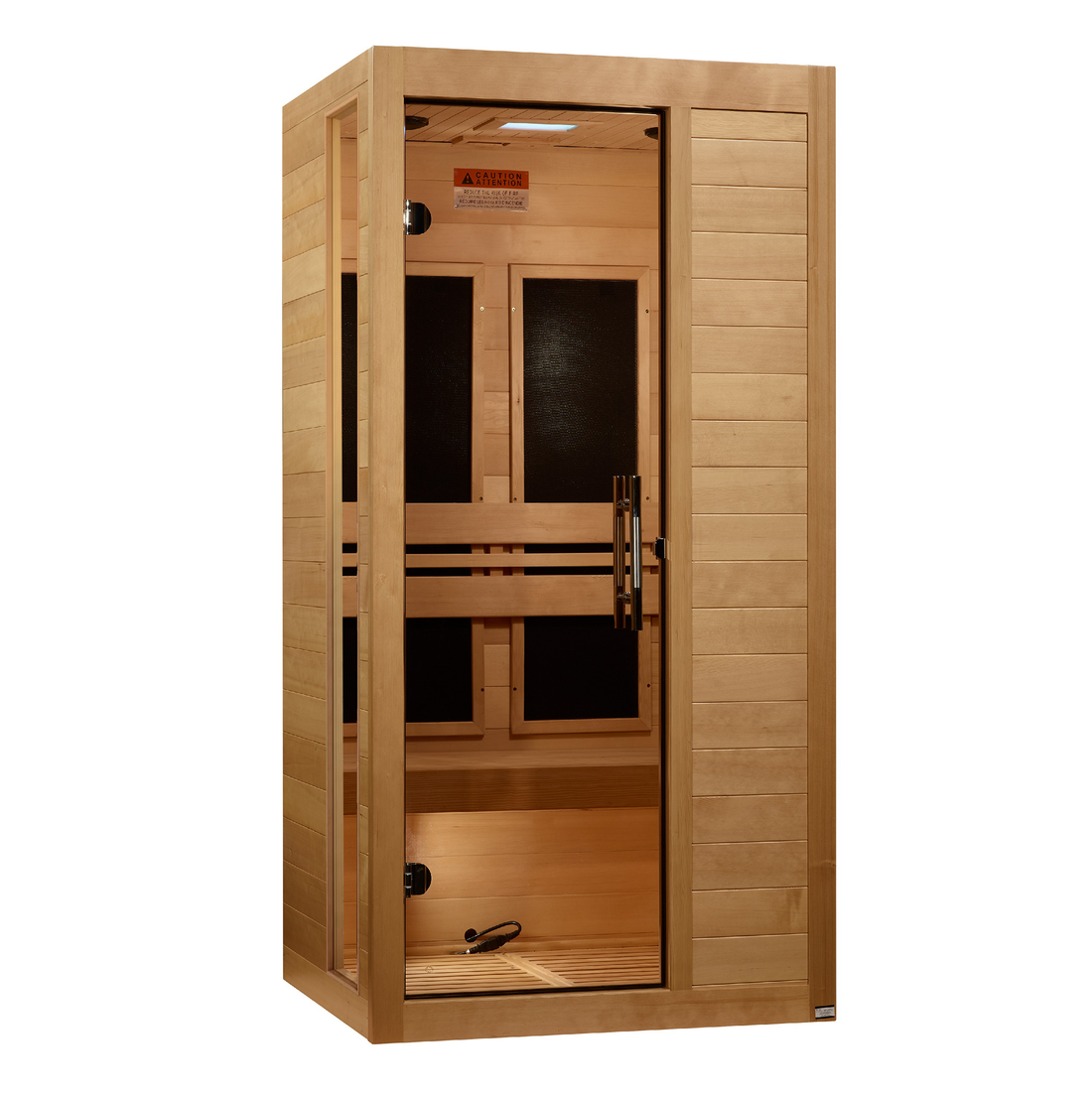 Dynamic Veneto 1-2-Person Infrared Sauna Hemlock wood with tempered glass. 