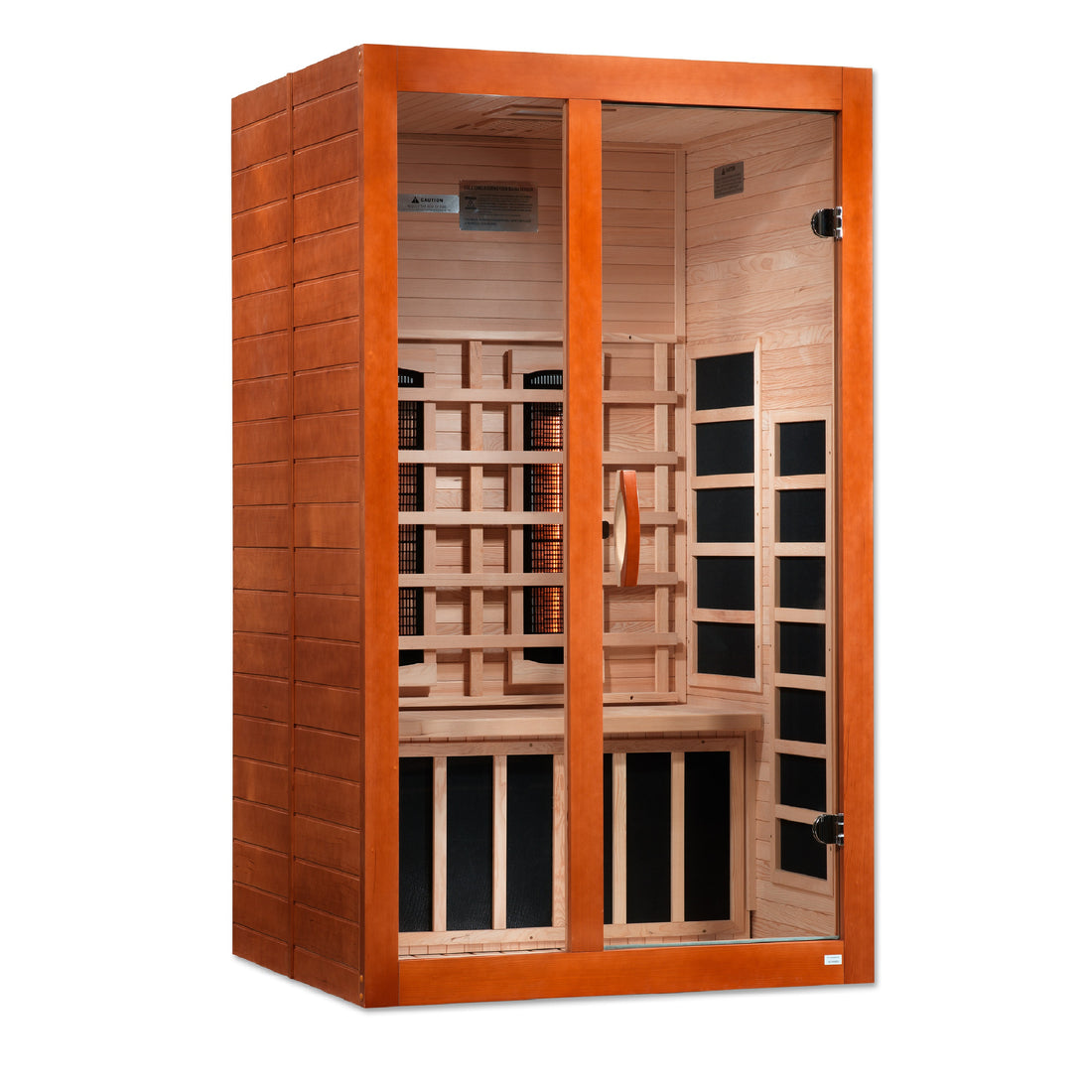 Dynamic Santiago 2-Person Full Spectrum Sauna Hemlock wood with tempered glass. 