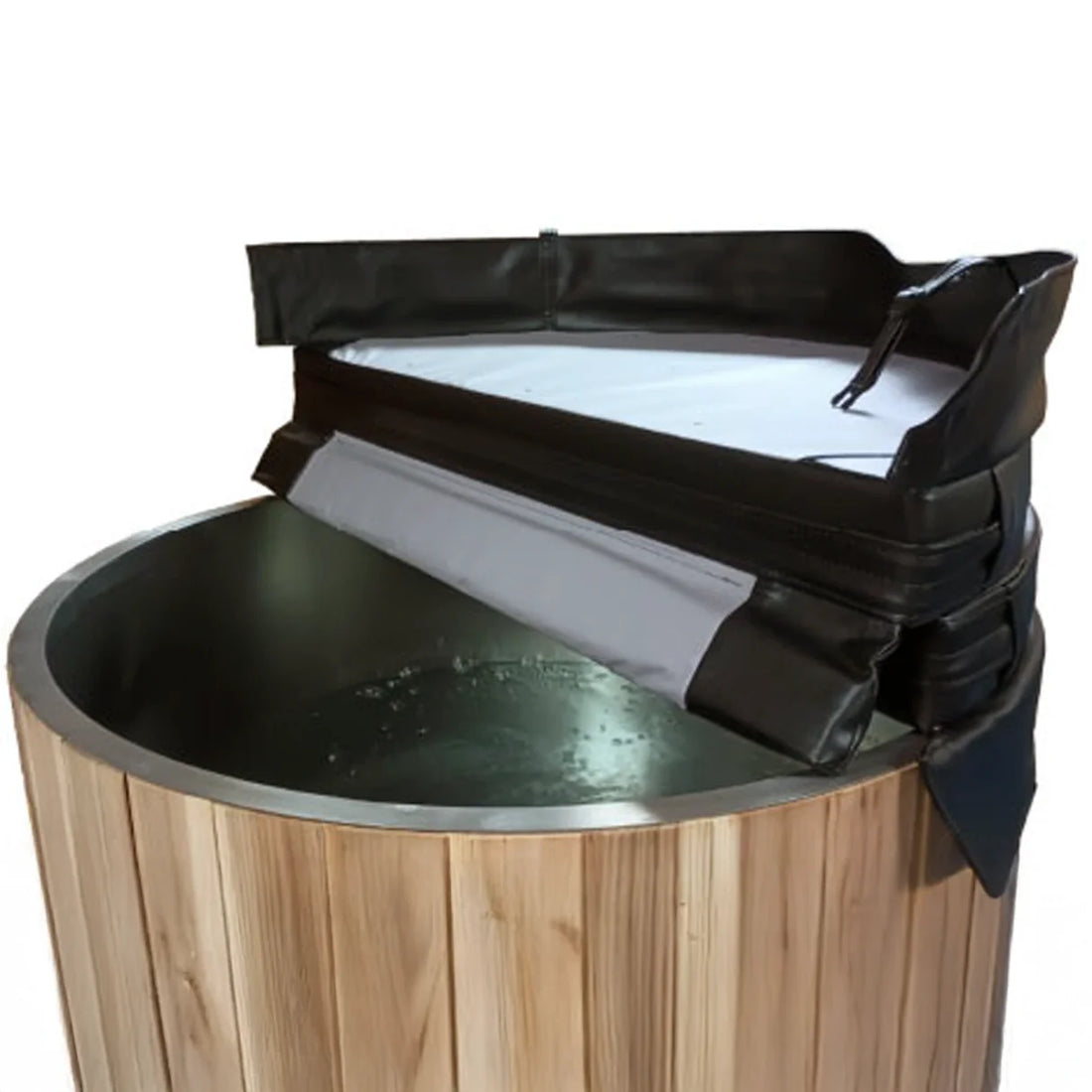 DCT Barrel Tub Insulated Black Cover 4" with leather look.