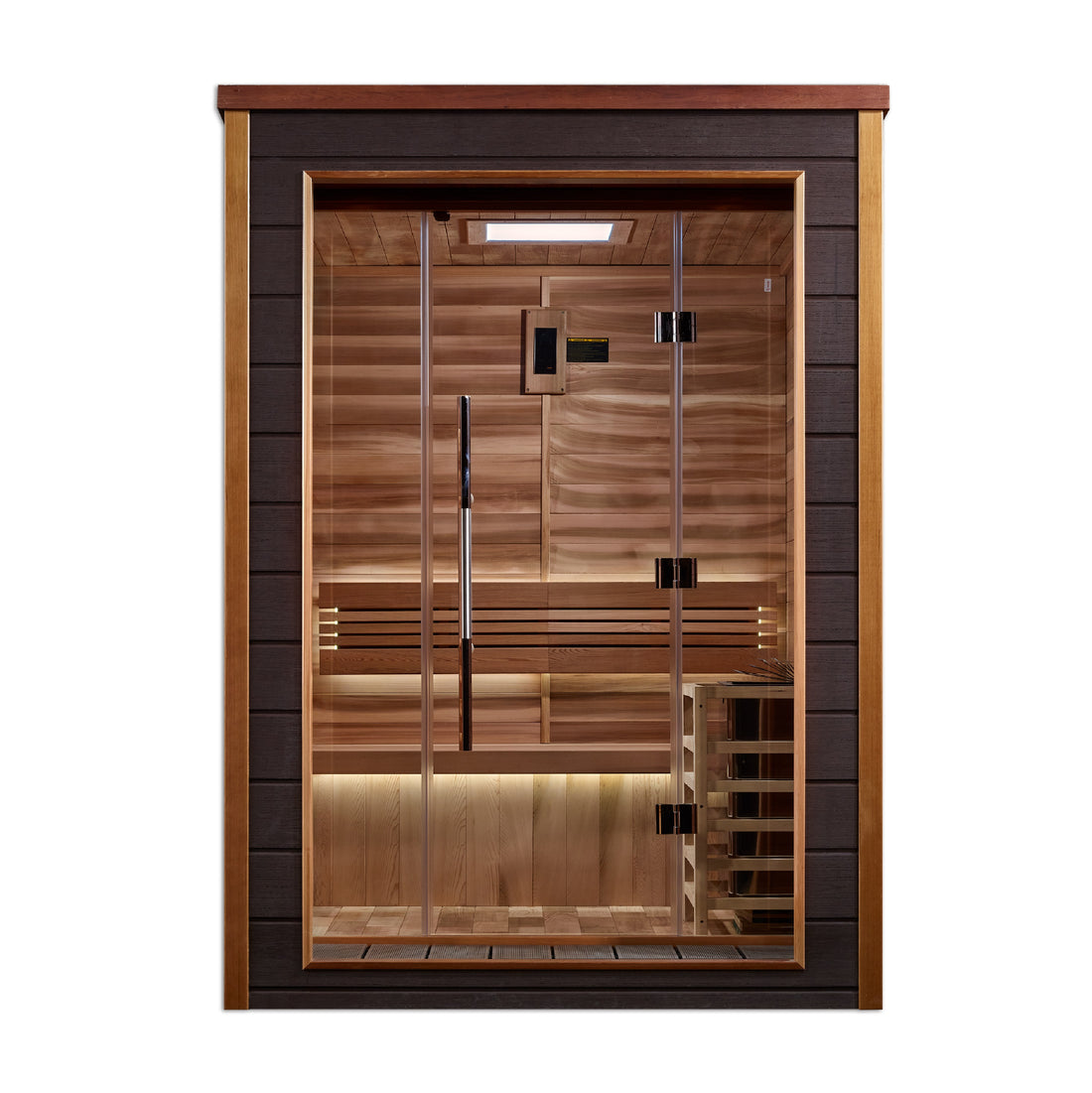Golden Designs Narvik 2 Person Traditional Sauna - Canadian Red Cedar Interior with tempered glass door