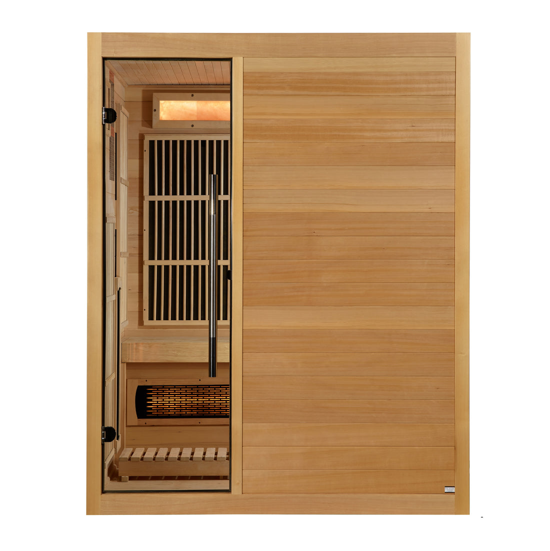 Golden Designs Soria 3 Person Hemlock wood Hybrid Sauna with tempered glass door. 