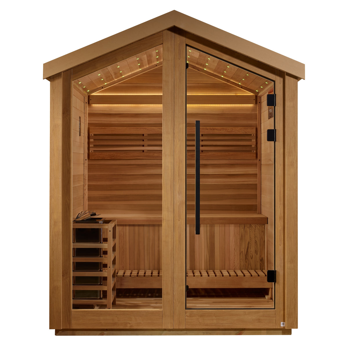 Golden Designs Savonlinna 3 Person Outdoor Traditional Sauna with bronze tempered glass door