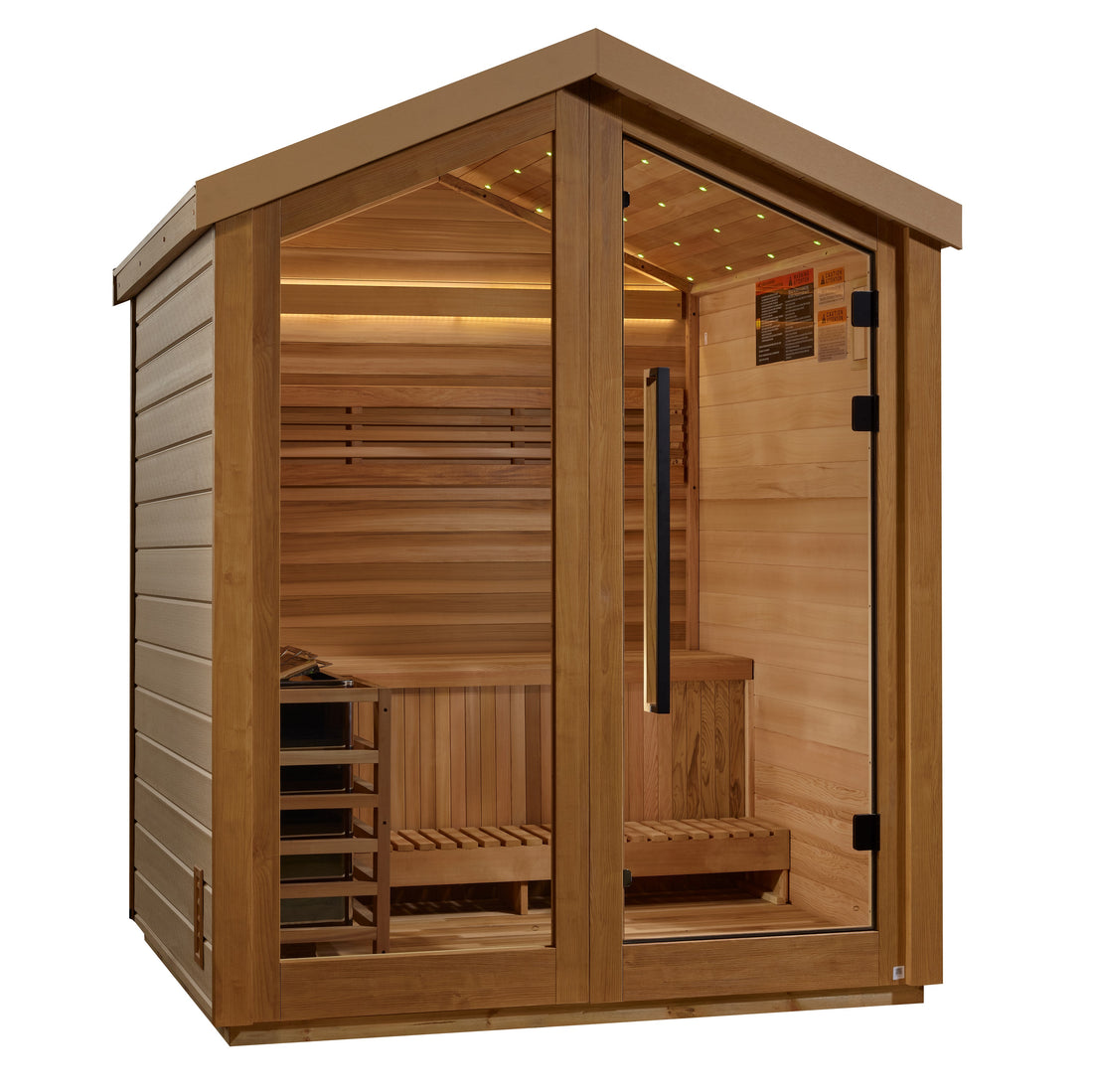 Golden Designs Savonlinna 3 Person Outdoor Traditional Sauna with bronze tempered glass door