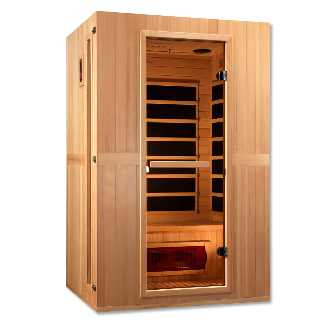 Maxxus Serenity 2-person Dual Tech Infrared Sauna Hemlock wood with tempered glass door. 
