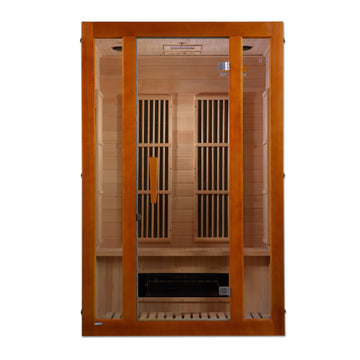 Maxxus Aspen 2-person Dual Tech Infrared Sauna, Hemlock wood with tempered glass.