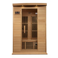 Maxxus K206 2-person Near Zero EMF Infrared Sauna with Hemlock wood and tempered glass door.