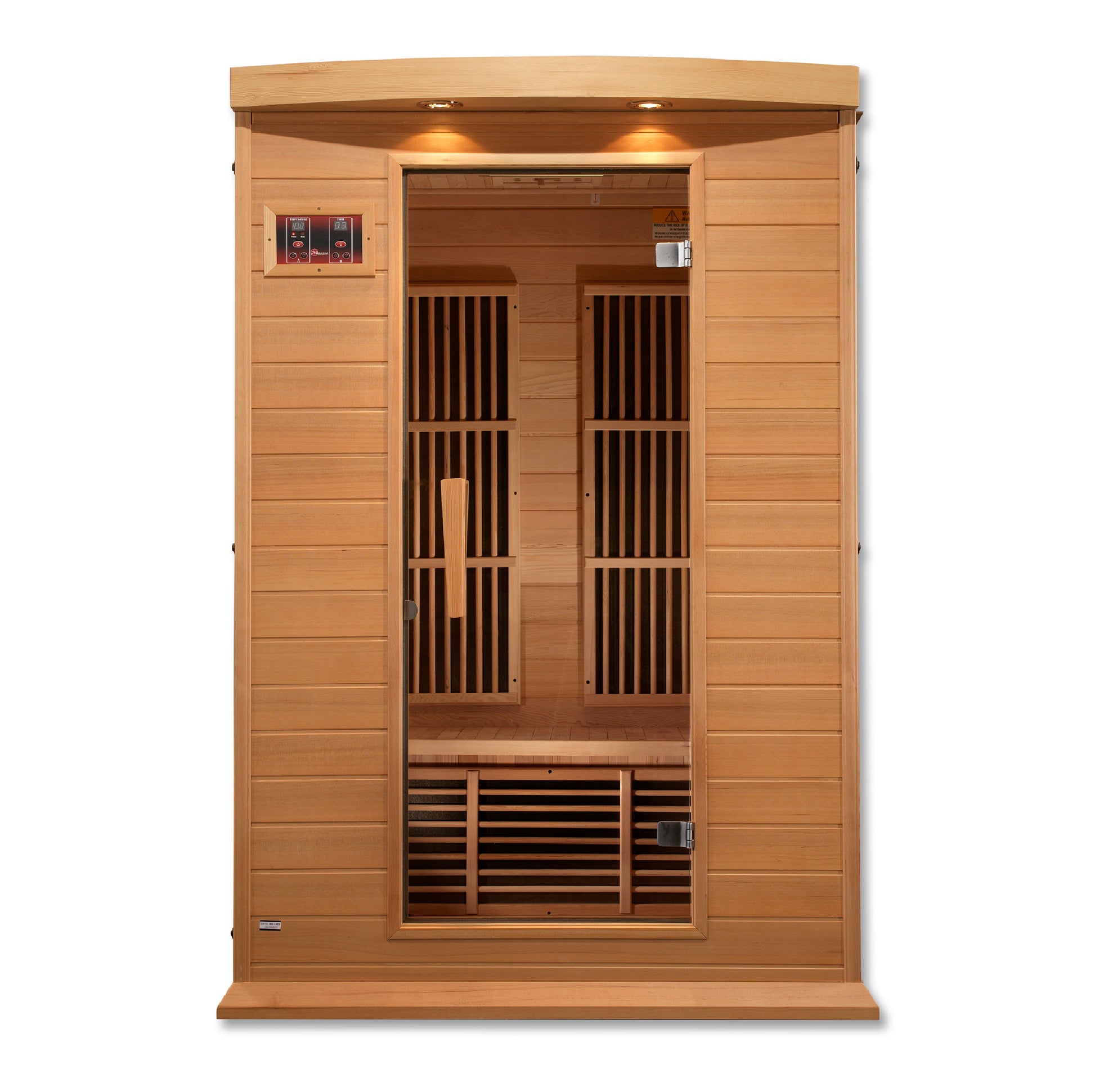 Maxxus K206 2-person Low EMF Infrared Sauna with Hemlock wood and tempered glass. 