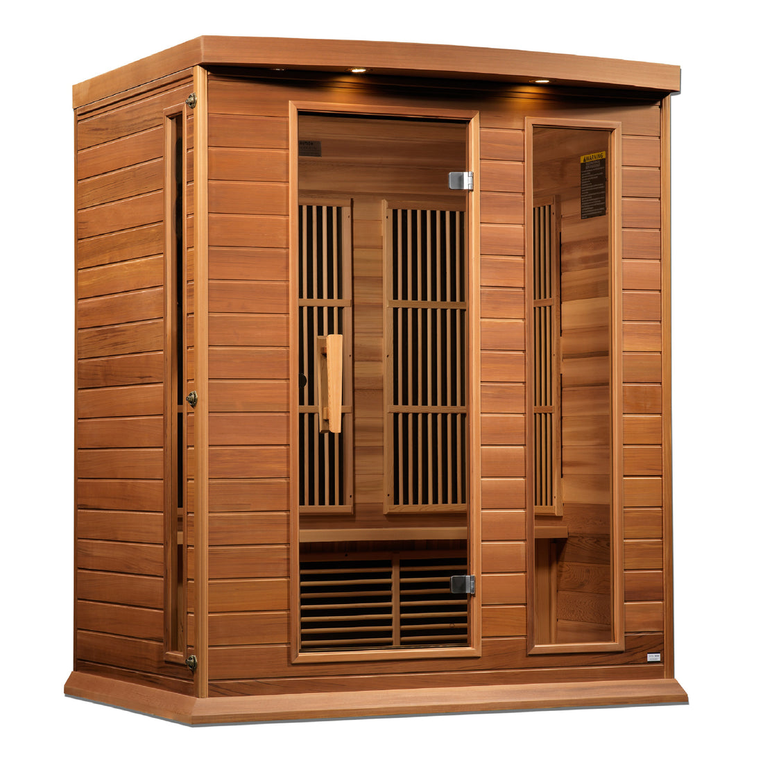 Maxxus K306 3-person FAR Infrared Sauna with Canadian Red Cedar and tempered glass door. 