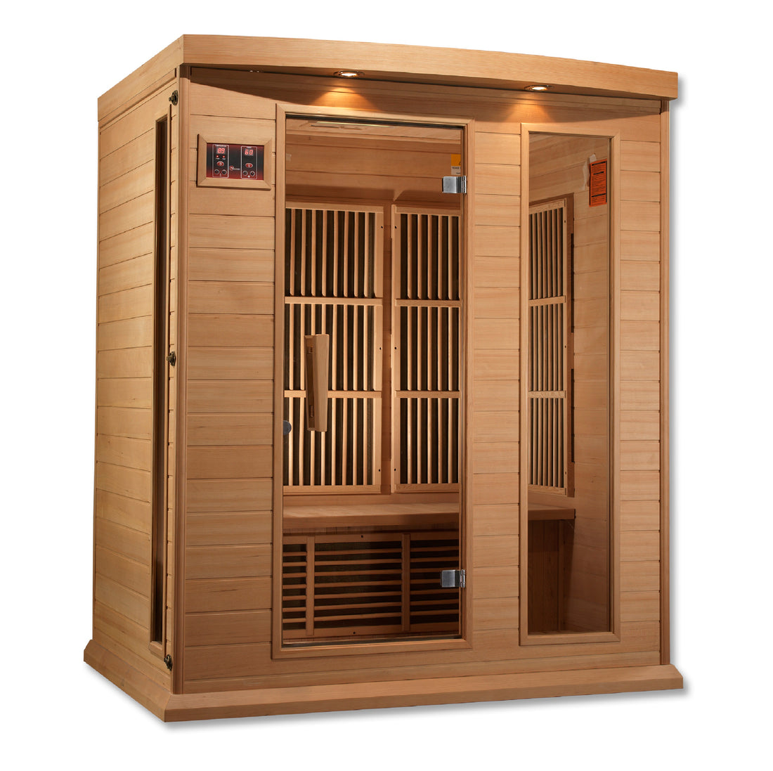 Maxxus K306 3-person FAR Infrared Sauna, Hemlock wood and tempered glass door. 