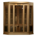 Maxxus K356 3-person Corner Infrared Sauna with Hemlock wood and tempered glass door. 