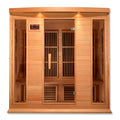 Maxxus K406 4-person FAR Infrared Sauna Low EMF, Hemlock wood with tempered glass.