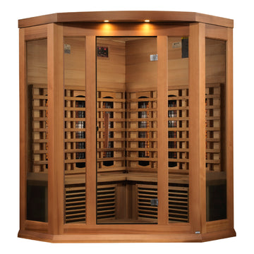 Maxxus 3-Person Corner Full Spectrum Near Zero EMF FAR Infrared Sauna (Red Cedar)(MX-M356-01-FS CED)