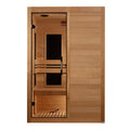 Maxxus S-Line Yoga S206 2-person Infrared Sauna with Hemlock wood and tempered glass door.