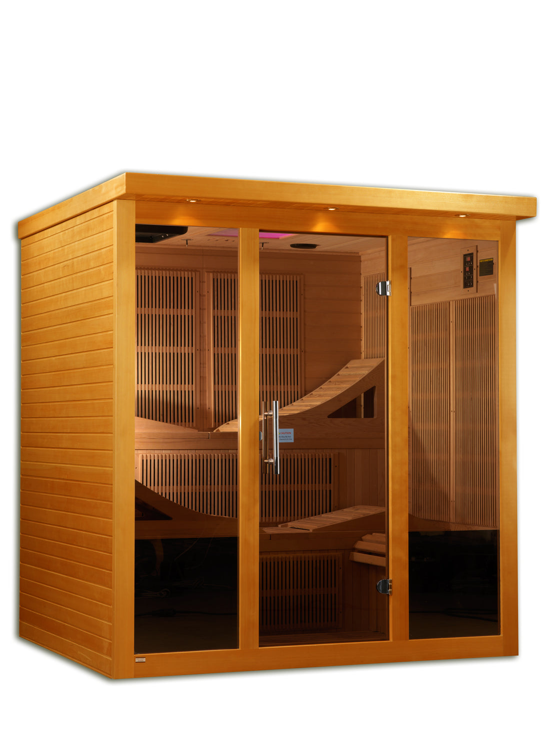 Dynamic Monaco Elite 6-person Hemlock infrared sauna. 